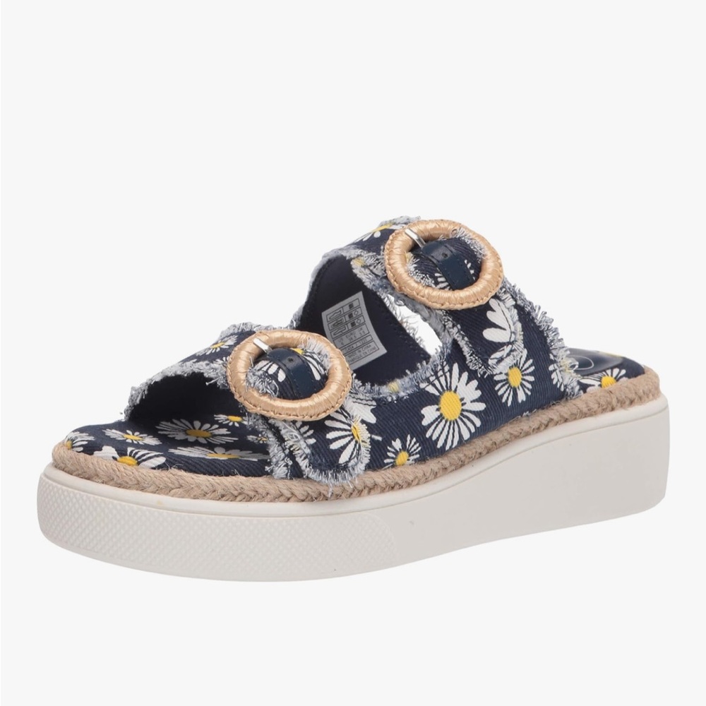 Rocket Dog Womens Sz 6 Favor Homer Daisy Denim Slide Platform Sandal s13